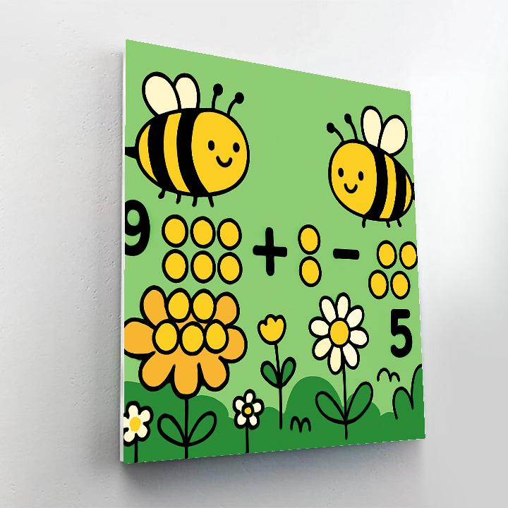 Bee Math Garden DIY paint by numbers