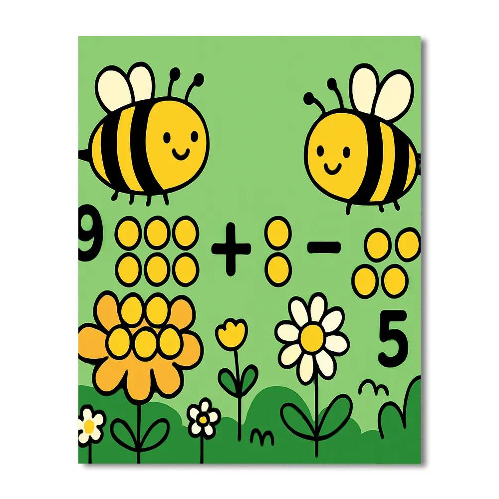 Bee Math Garden DIY paint by numbers