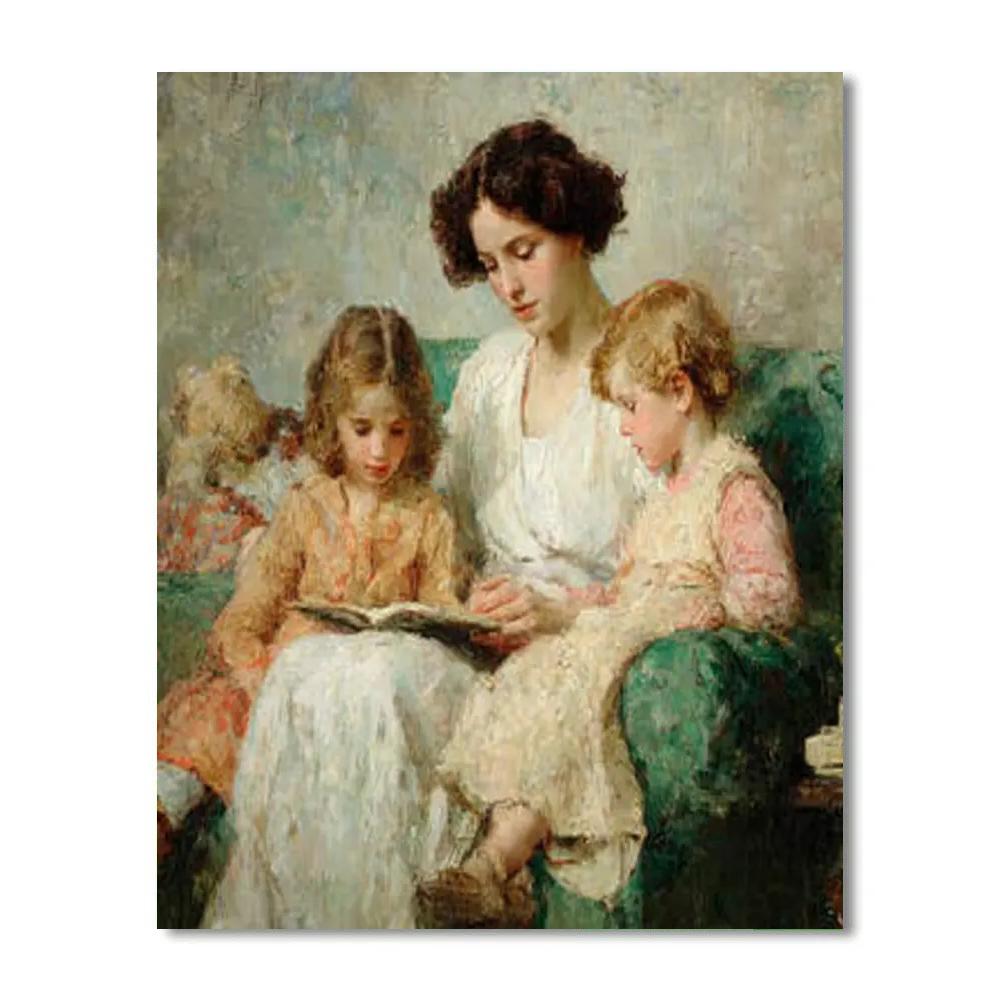 Mary Cassatt Inspired Intimate Family Scene paint by numbers