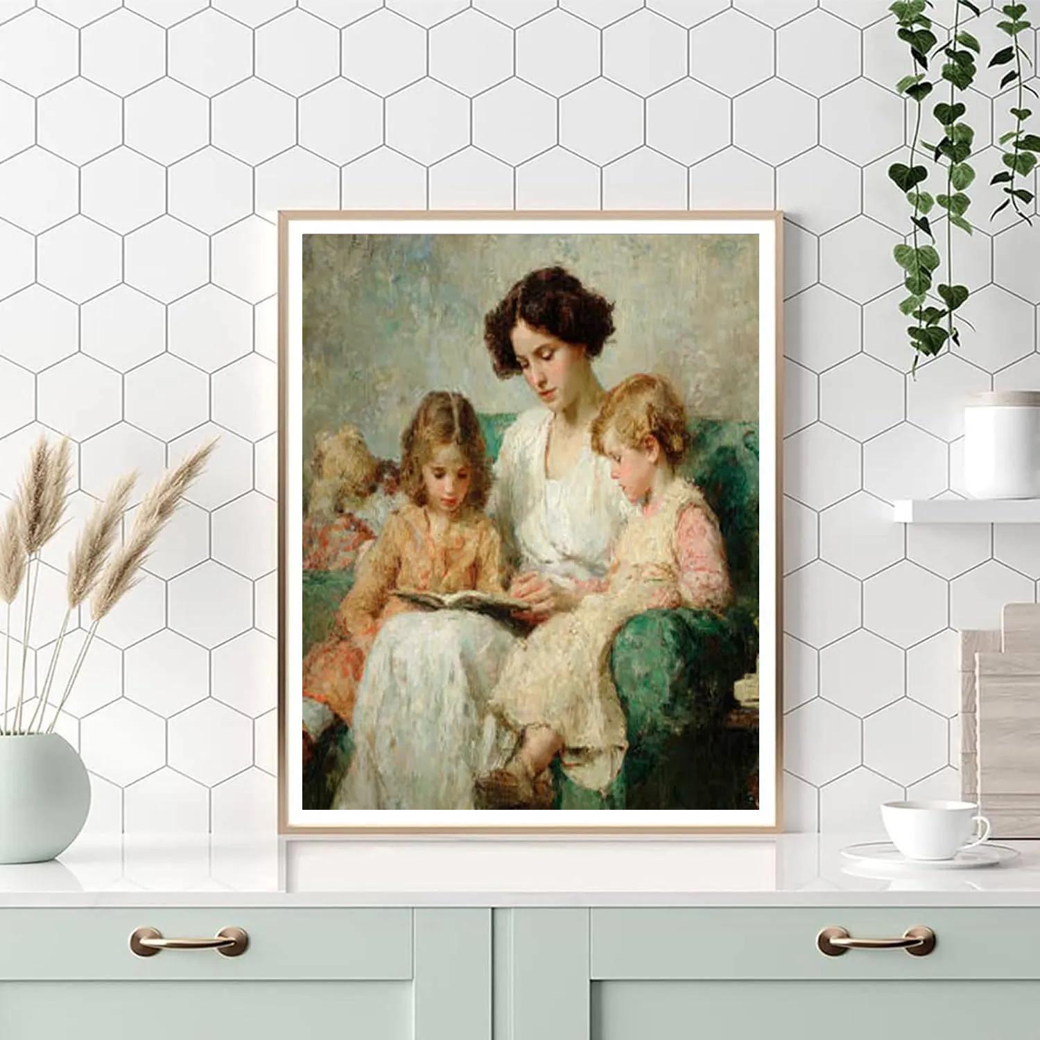 Mary Cassatt Inspired Intimate Family Scene paint by numbers