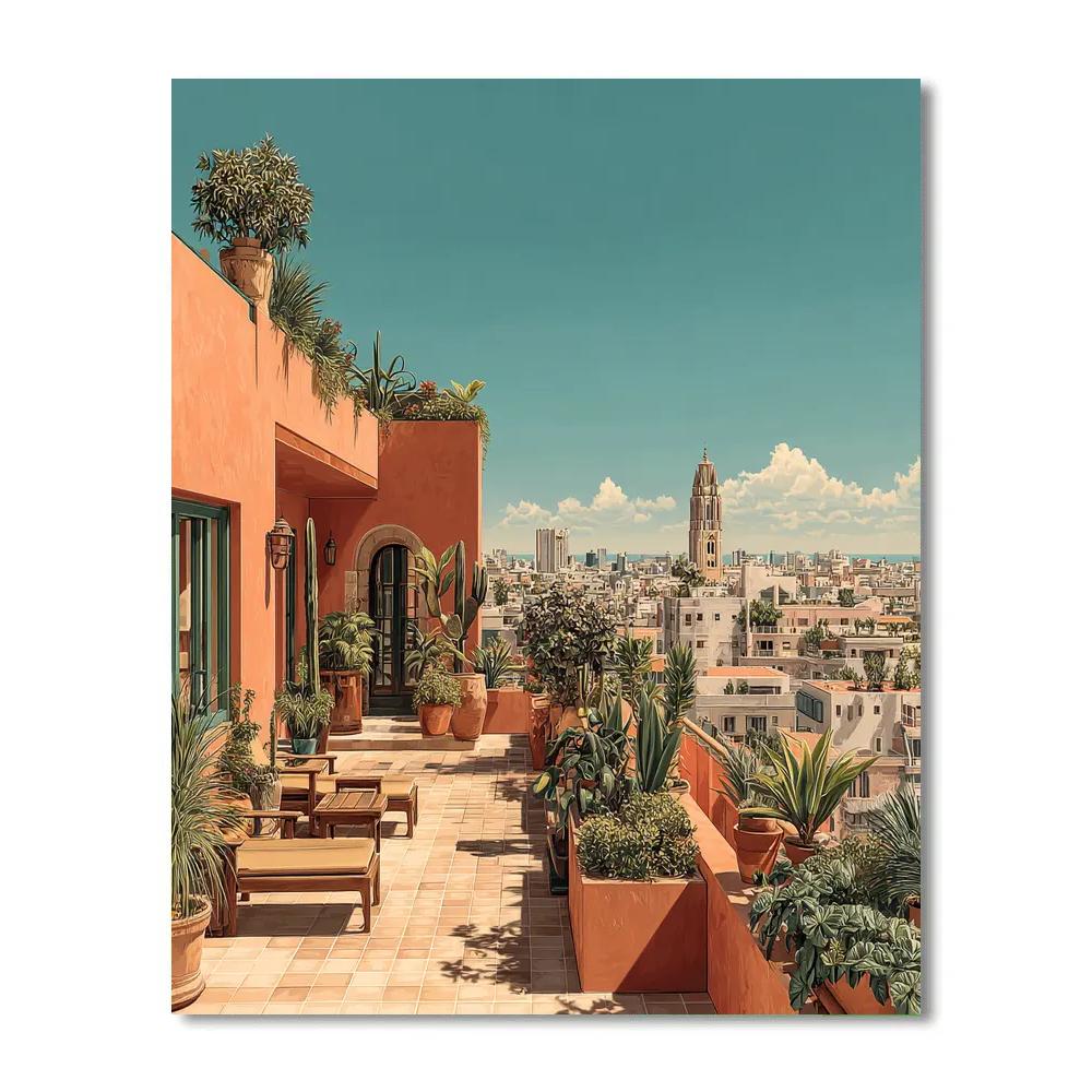 Rooftop Gardens Of Barcelona Urban Oasis Spain Paint by numbers kits