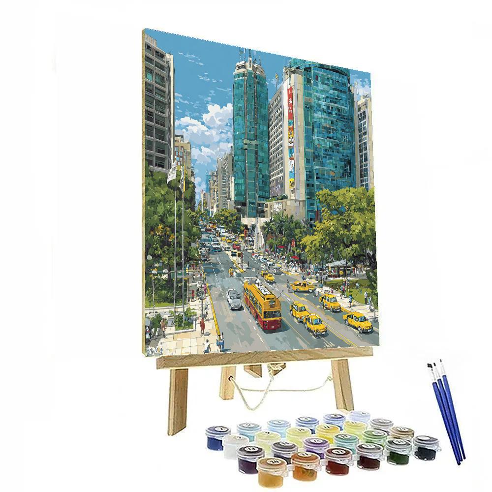 Avenida Paulista Urban Center Sao Paulo Brazil painting number kit