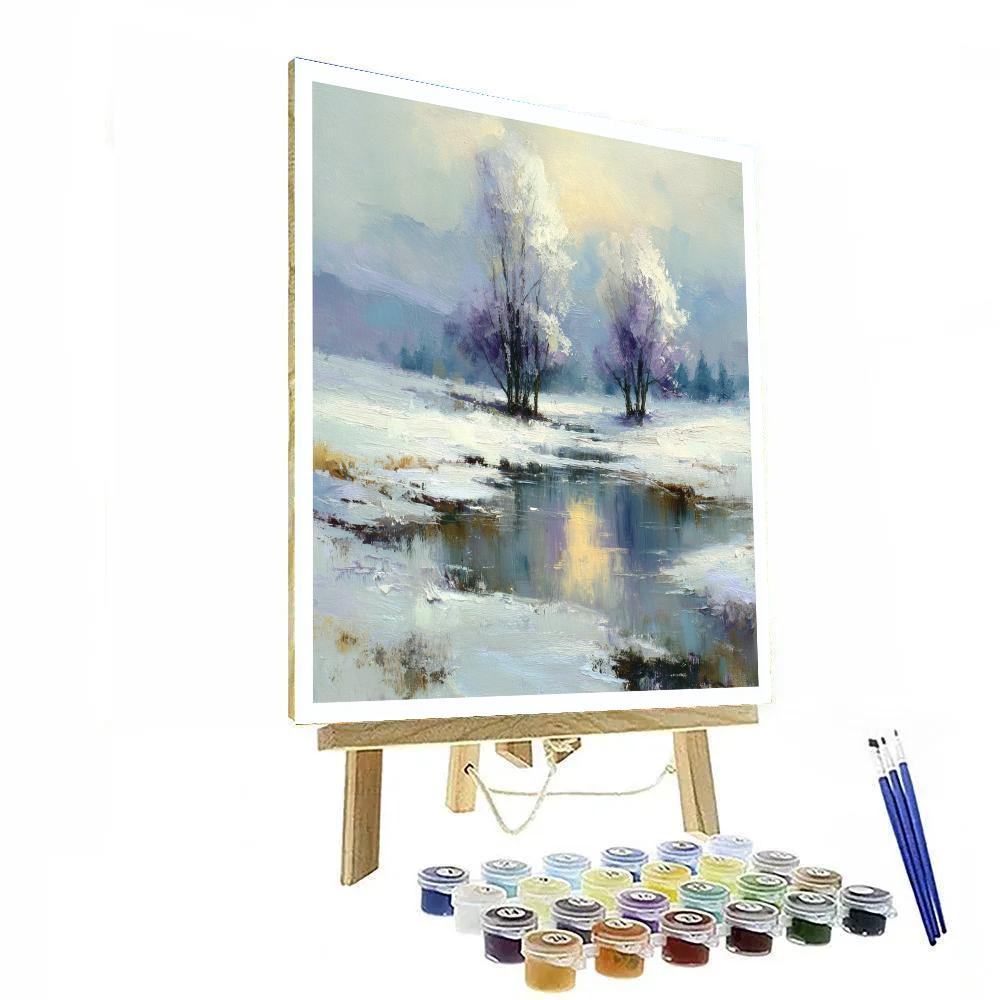 Claude Monet Inspired Winter Snow Scene Painting by numbers kit