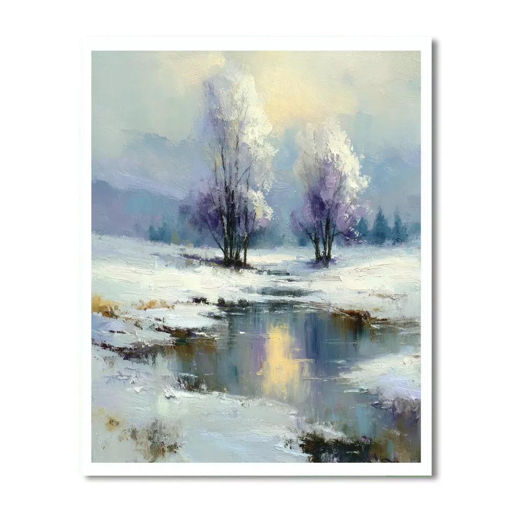 Claude Monet Inspired Winter Snow Scene Painting by numbers kit