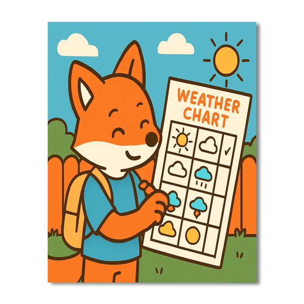Little Meteorologist Fox paint by numbers