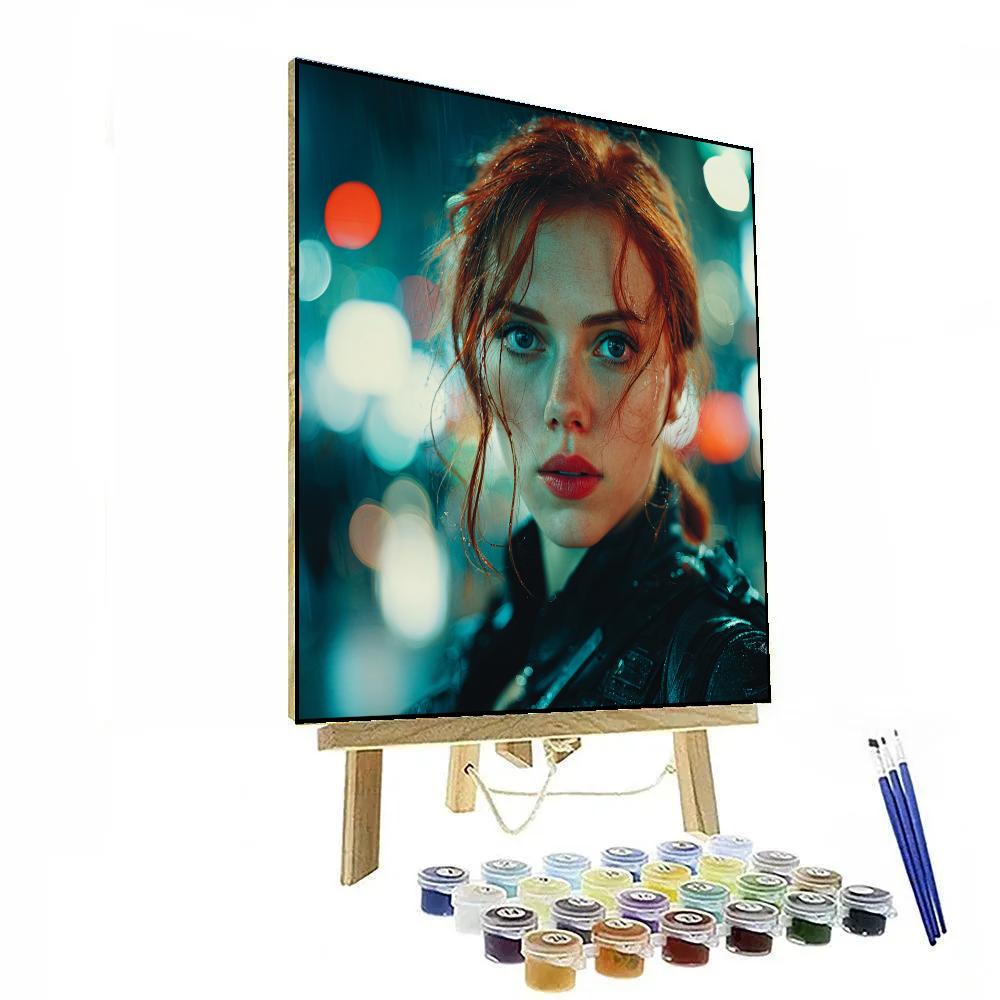Scarlett Johansson: Shadowed Grace Of The Silent Operative Numbered painting kits