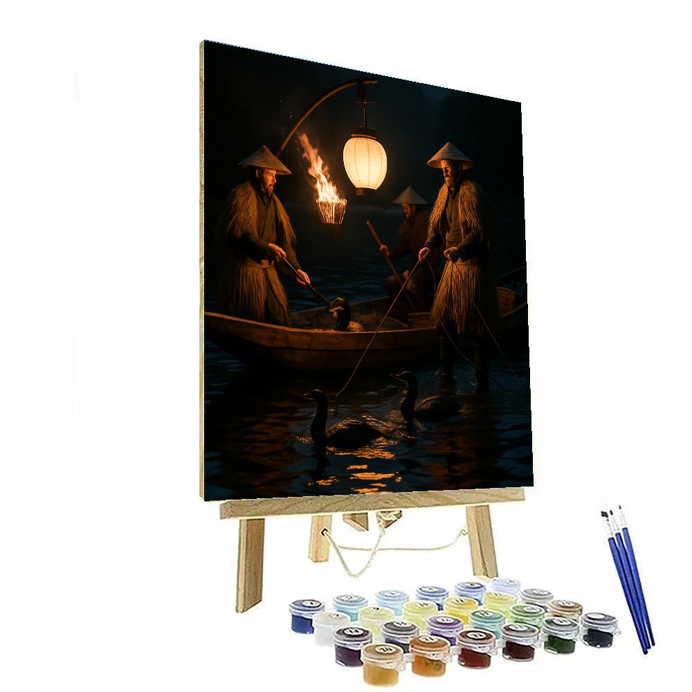 Ukai Cormorant Fishing Ceremony paint by color