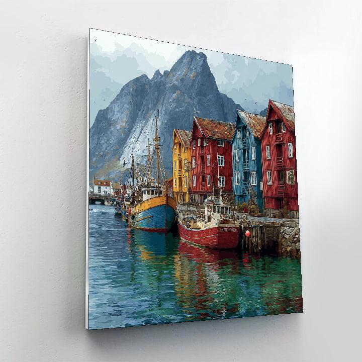 Old Town Harbor Bergen Norway Painting by numbers kit