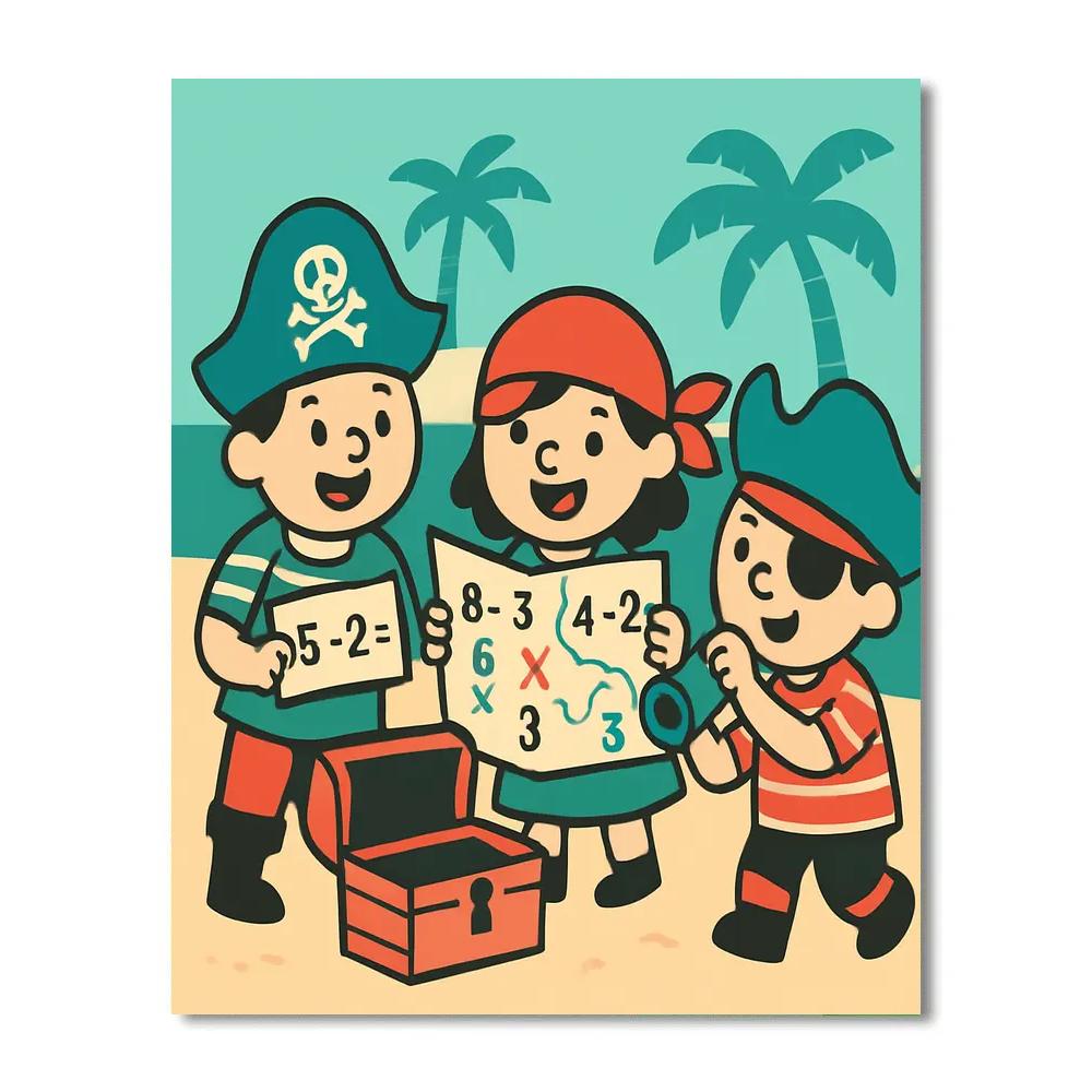 Treasure Map Math Pirates Numbered painting kits