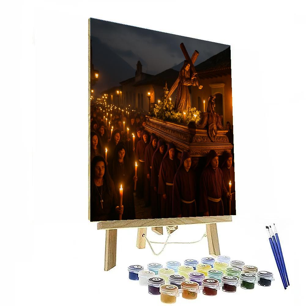 Semana Santa Antigua Procession paint by color