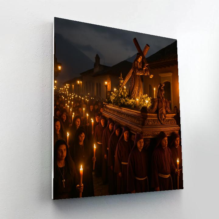 Semana Santa Antigua Procession paint by color