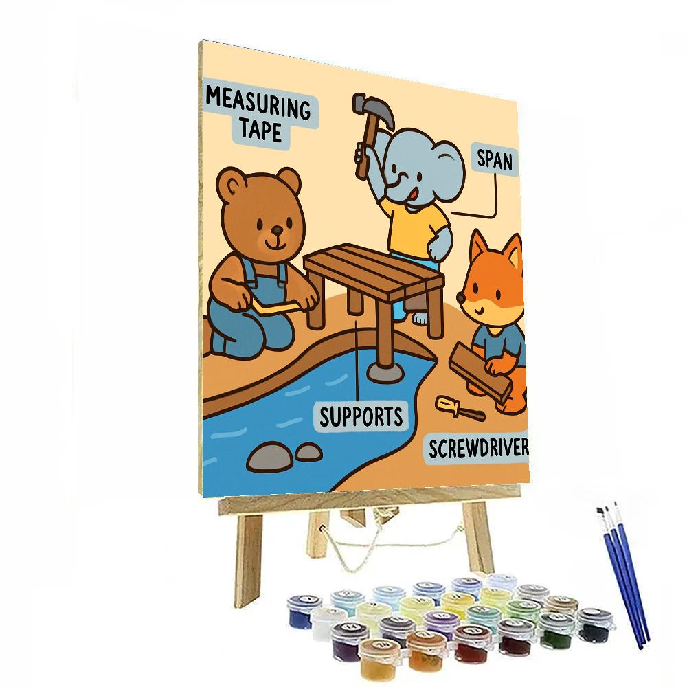 Little Engineers Bridge DIY paint by numbers