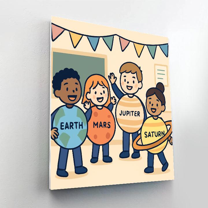 Planetary Costume Party Paint by numbers kits