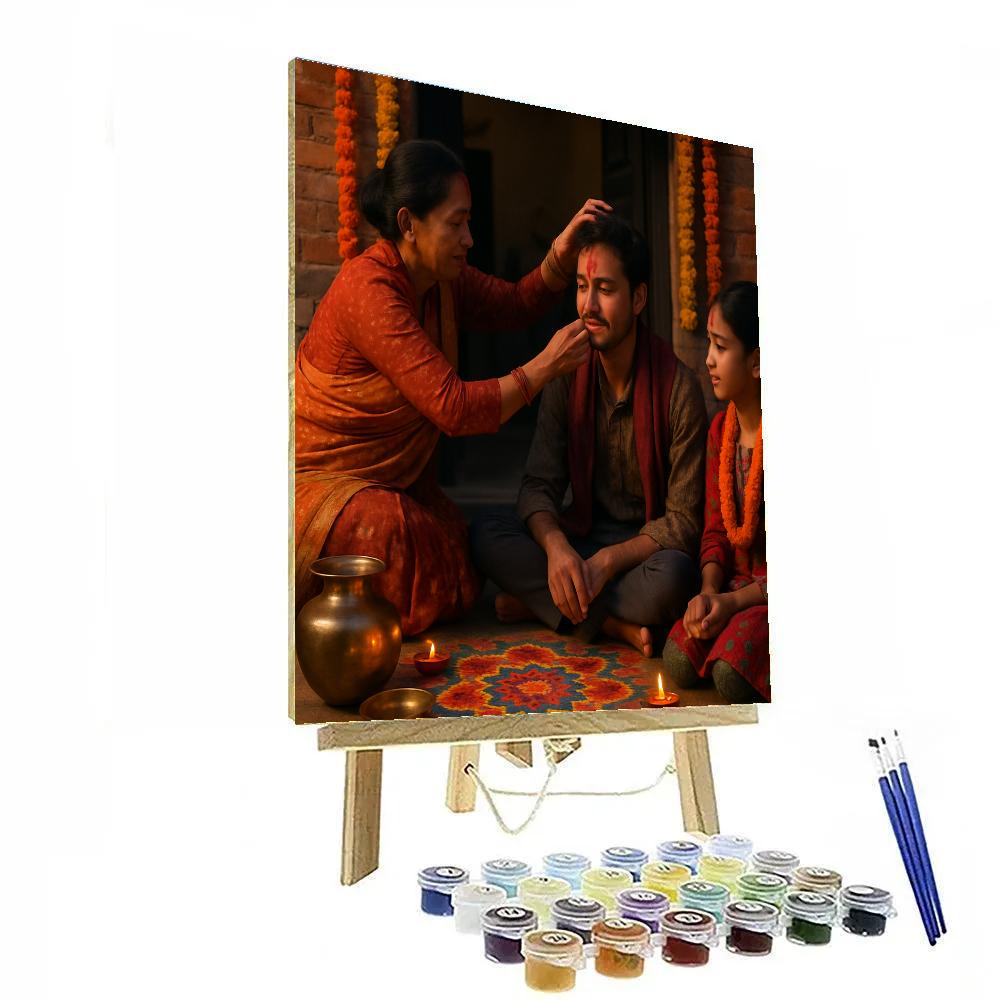 Tihar Festival Rangoli paint by color
