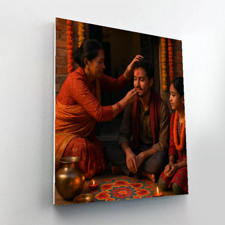 Tihar Festival Rangoli paint by color