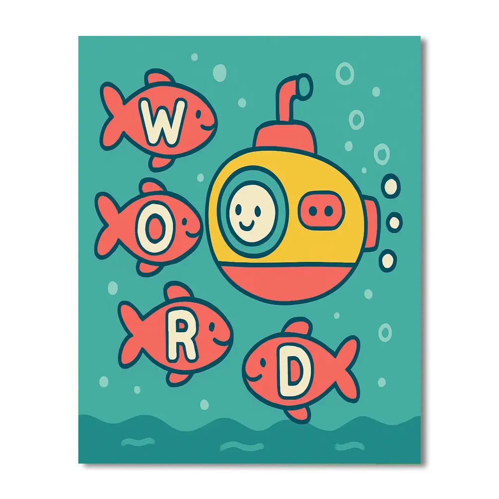 Submarine Language Voyage Number painting