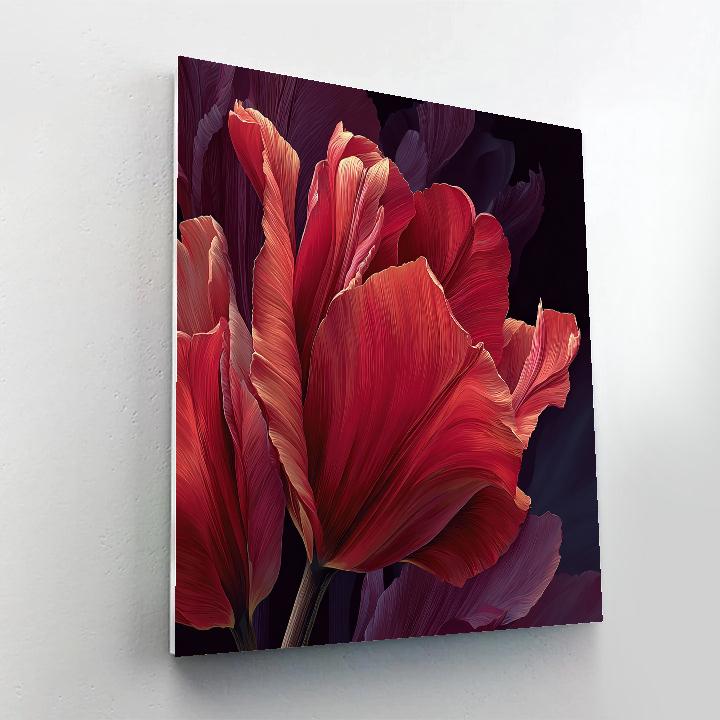 Georgia Okeeffe Inspired Red Tulip paint by number