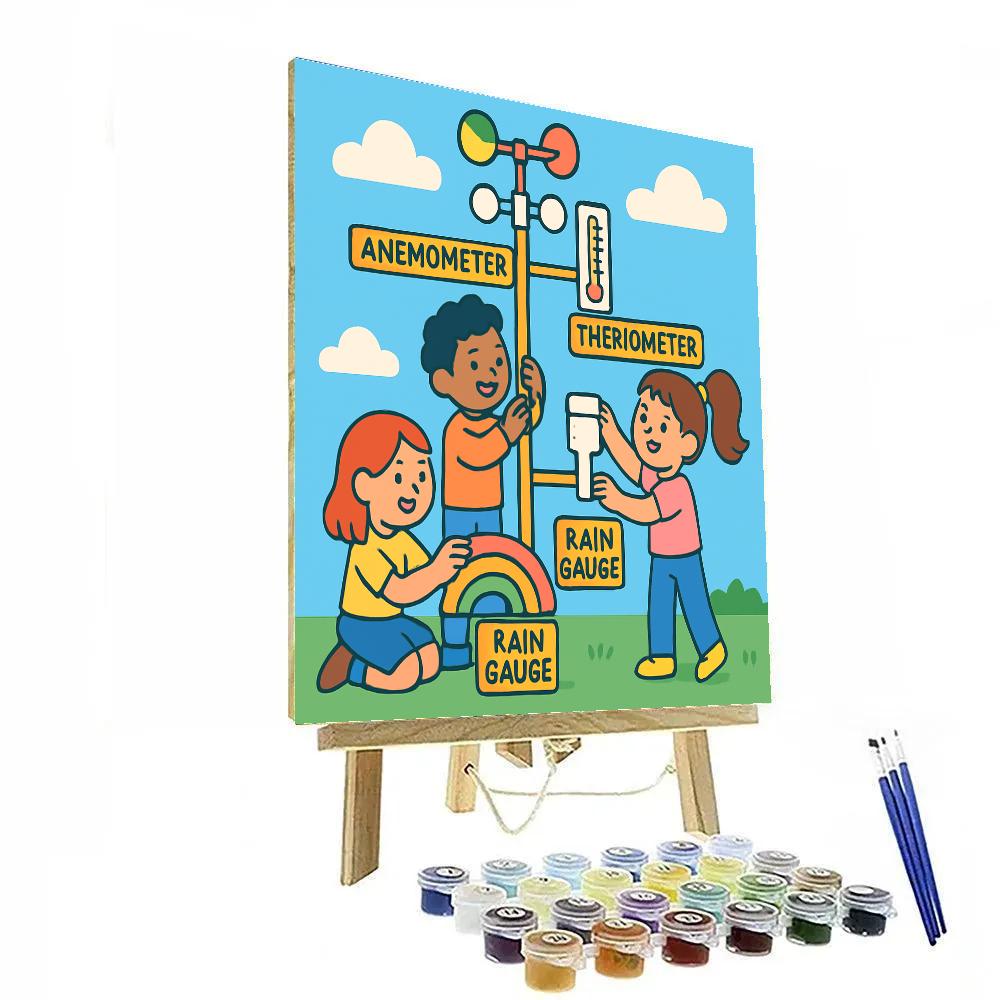 Rainbow Weather Station paint by numbers