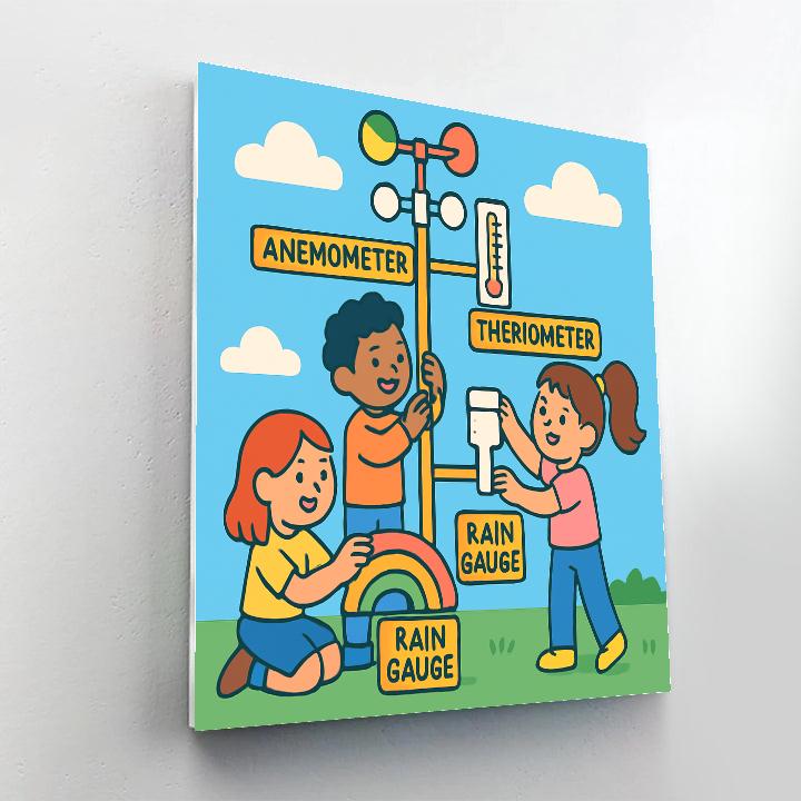 Rainbow Weather Station paint by numbers