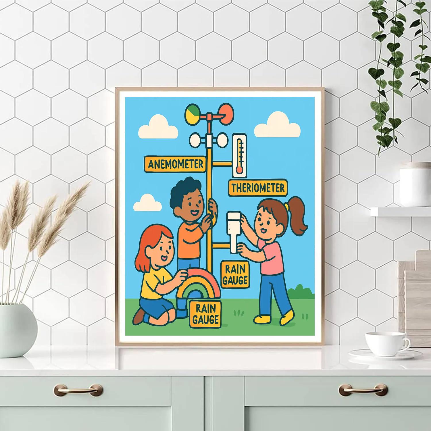 Rainbow Weather Station paint by numbers