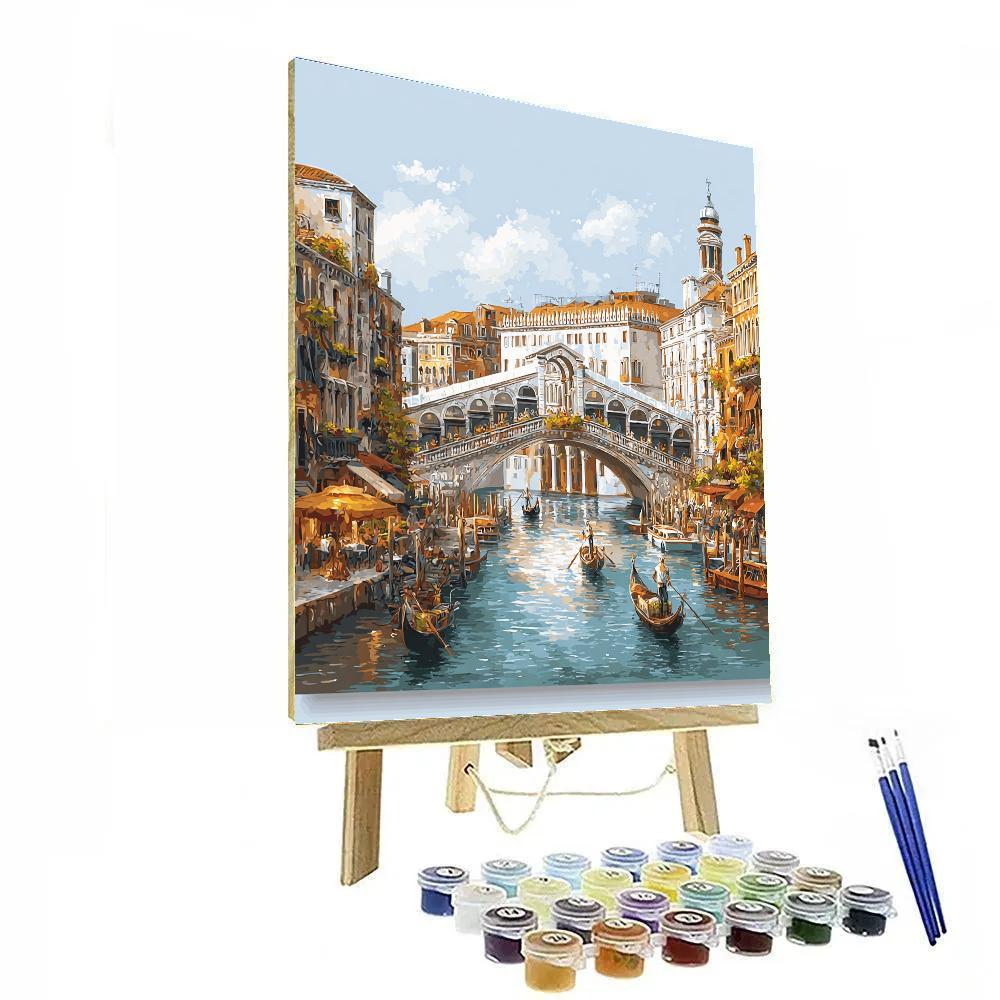 Rialto Bridge Overlooking Grand Canal Venice Italy painting number kit