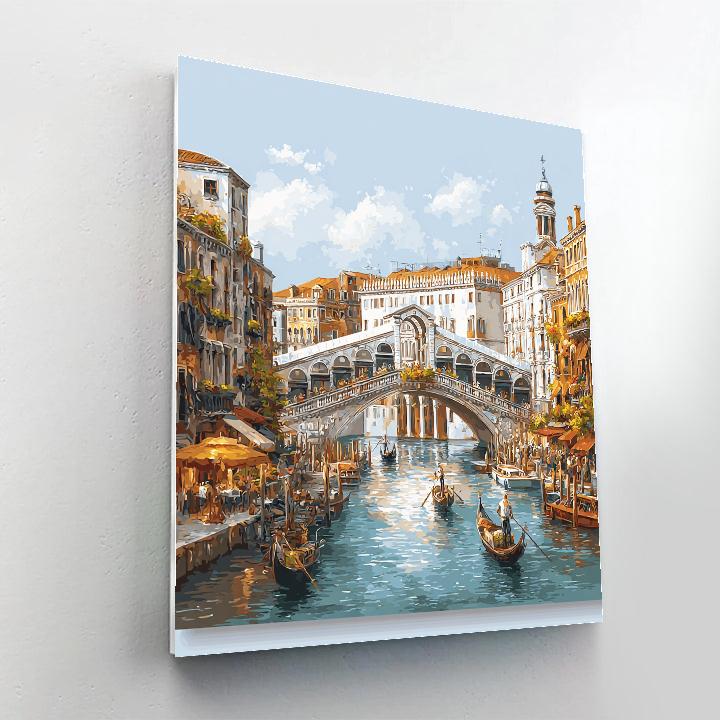 Rialto Bridge Overlooking Grand Canal Venice Italy painting number kit