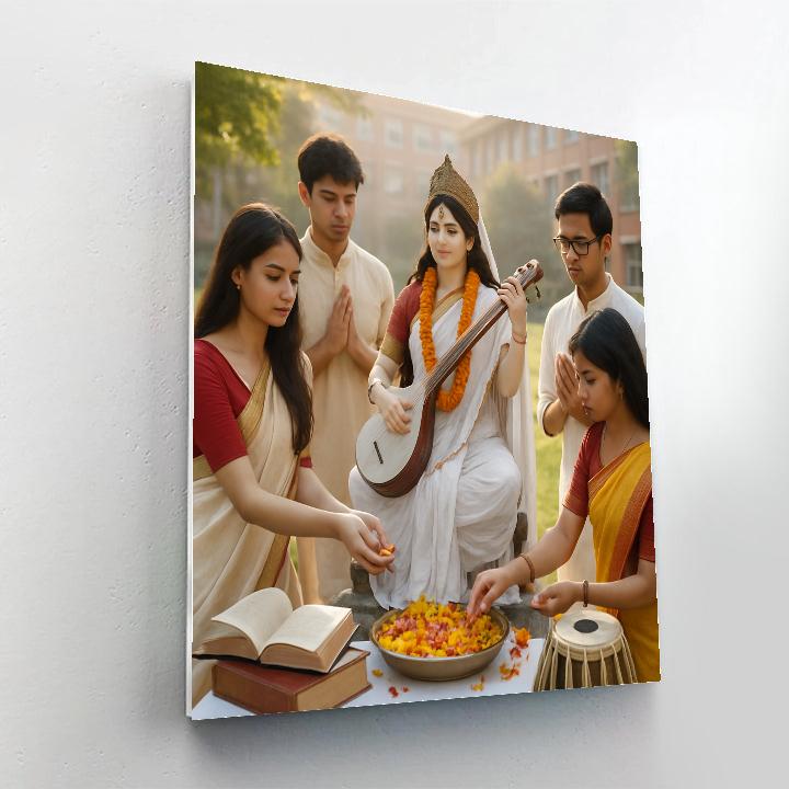 Saraswati Puja College Grounds Painting by numbers kit