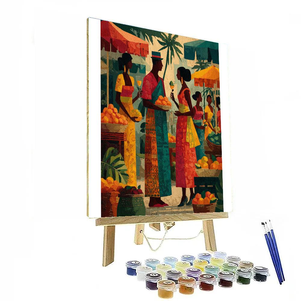 Paul Gauguin Inspired Tropical Market paint by numbers