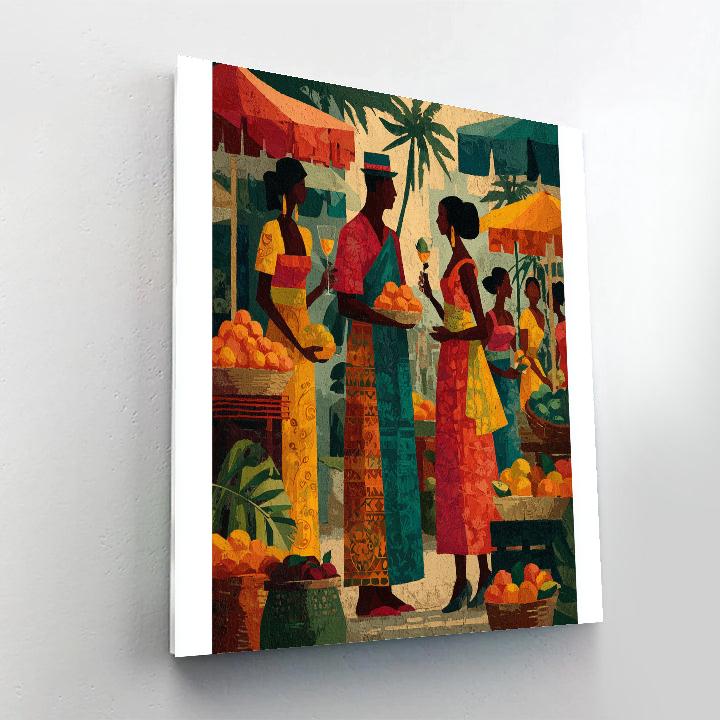 Paul Gauguin Inspired Tropical Market paint by numbers