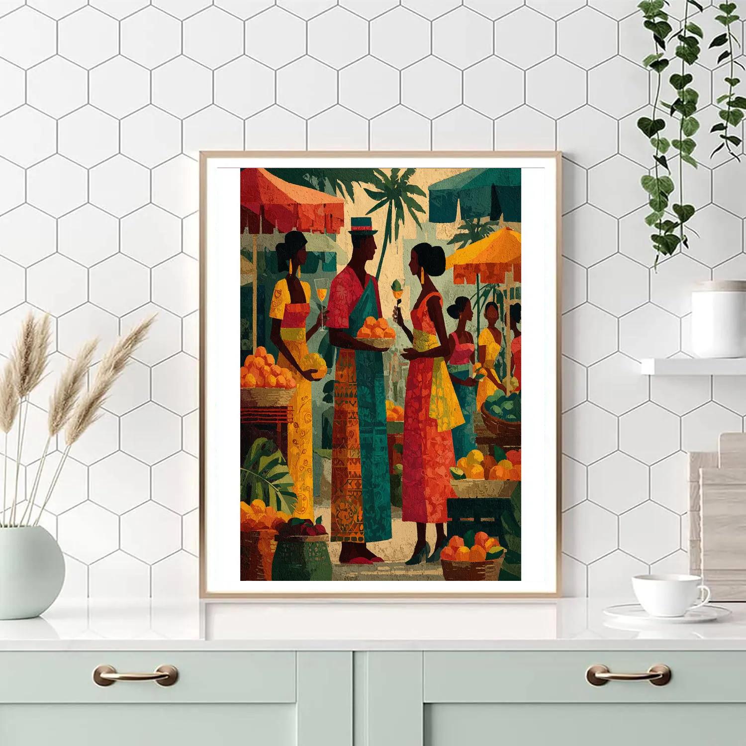 Paul Gauguin Inspired Tropical Market paint by numbers