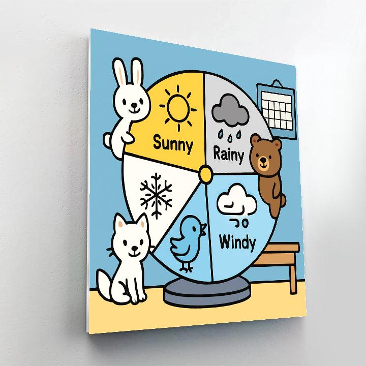 Friendly Weather Wheel DIY paint by numbers
