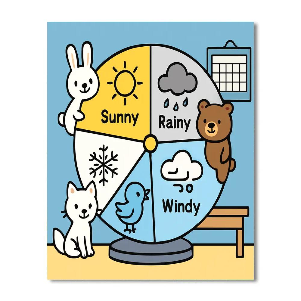 Friendly Weather Wheel DIY paint by numbers