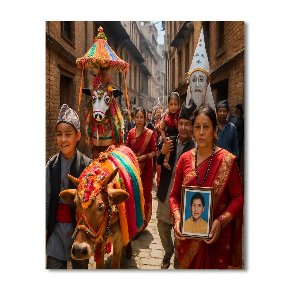 Gai Jatra Kathmandu Parade paint by numbers