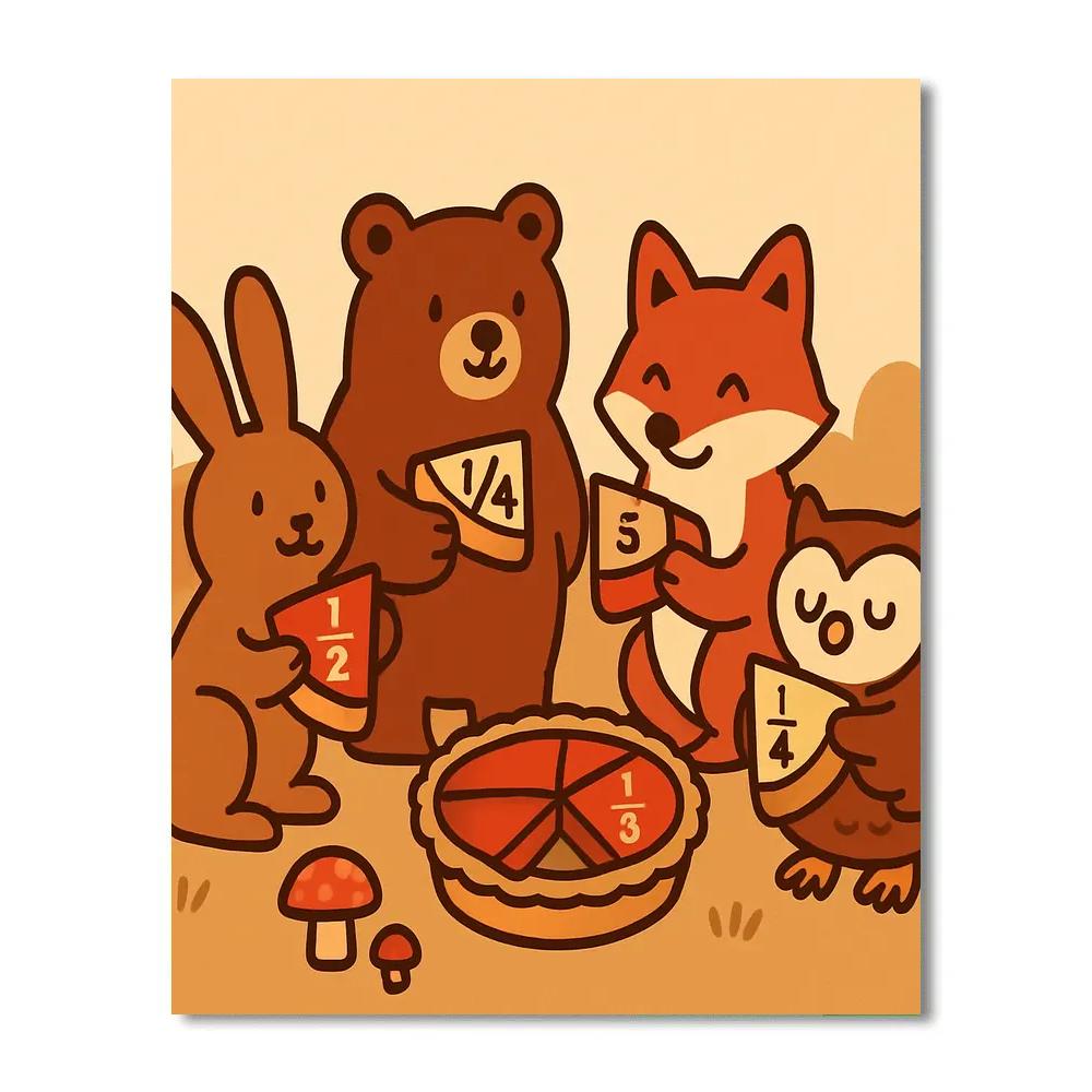 Fun Forest Fractions Paint by numbers kits