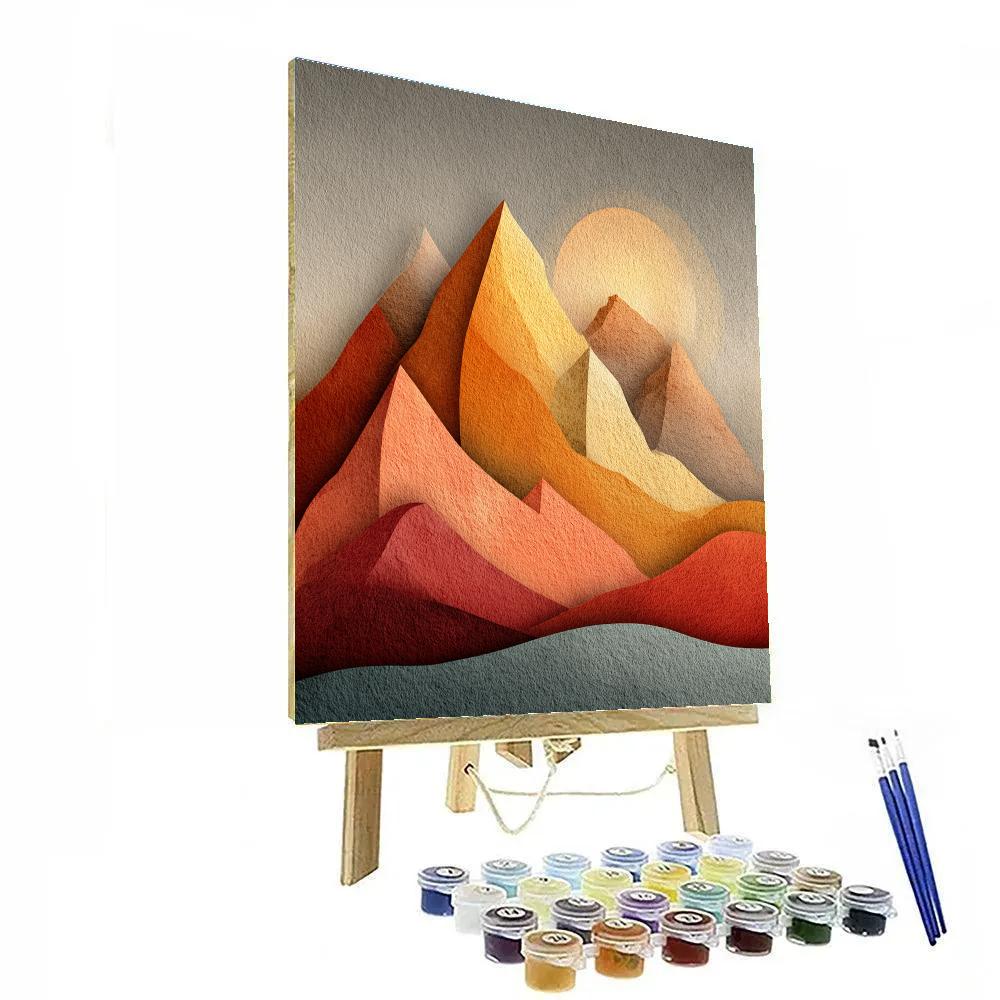 Georgia Okeeffe Inspired Abstract Mountains paint by numbers