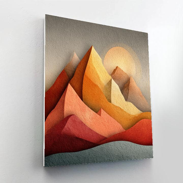 Georgia Okeeffe Inspired Abstract Mountains paint by numbers