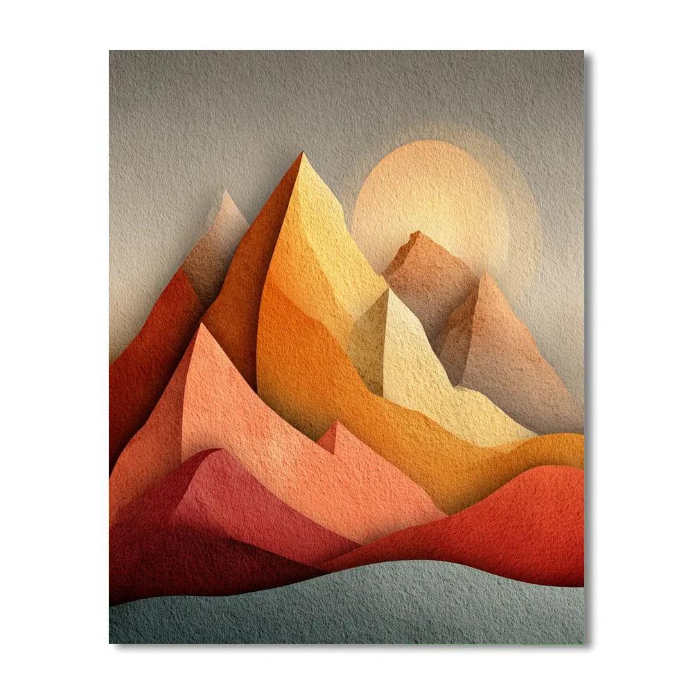 Georgia Okeeffe Inspired Abstract Mountains paint by numbers