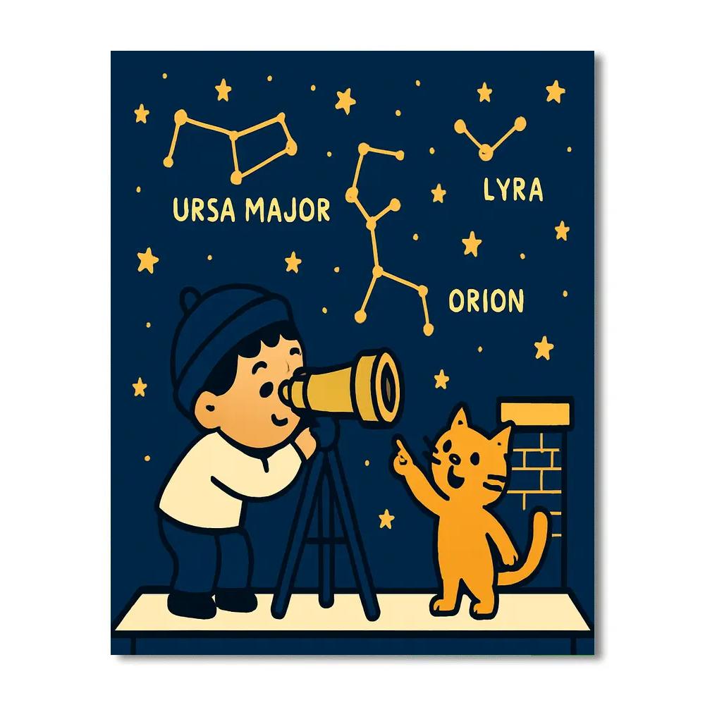 Tiny Astronomer Telescope Paint by numbers kits