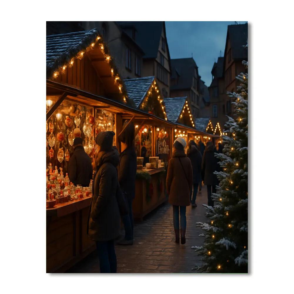 Christmas Market Strasbourg Paint by numbers art