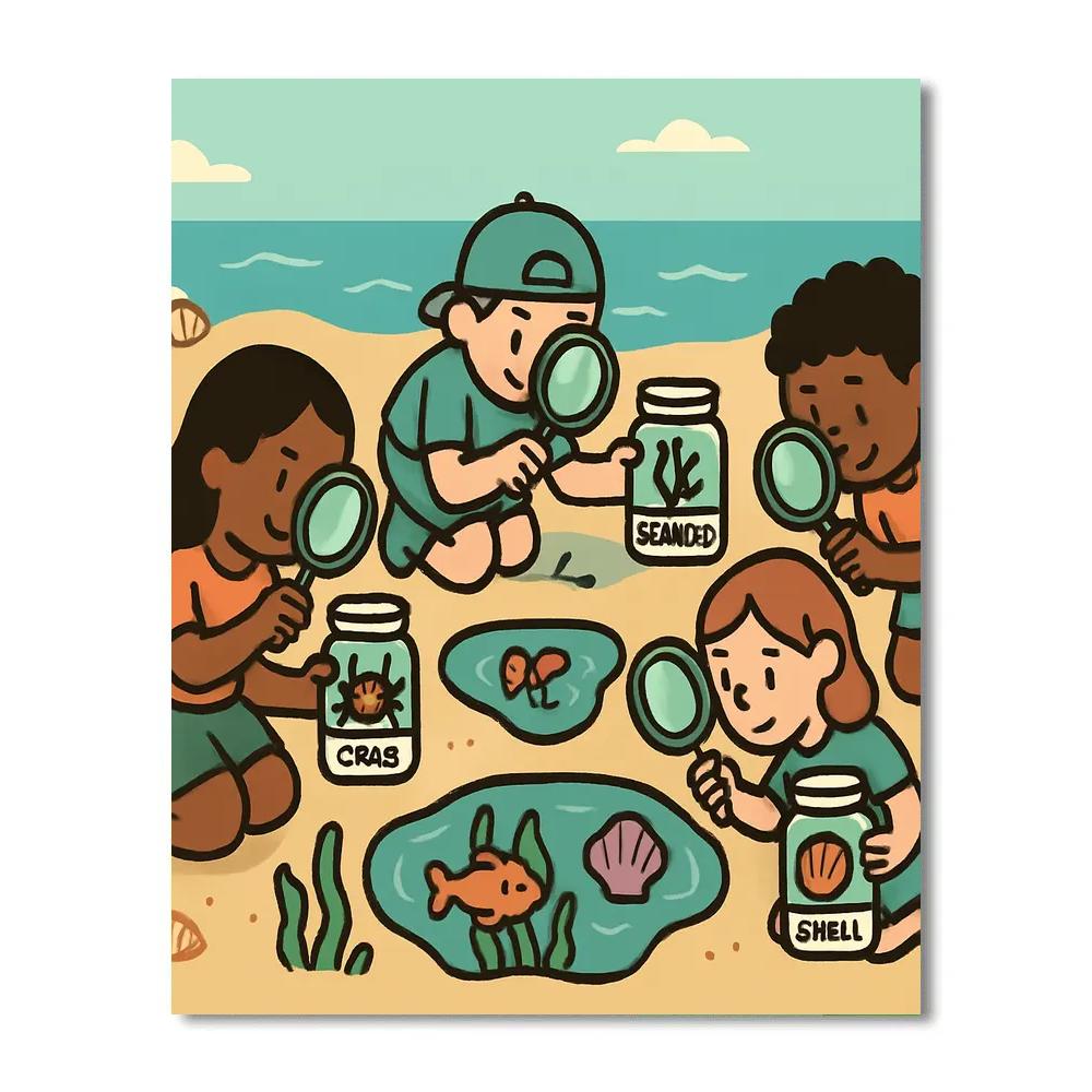 Seashore Science Lab Number painting