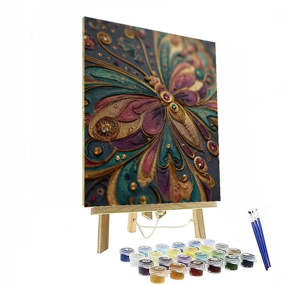 Gustav Klimt Inspired Decorative Butterfly Paint by numbers art