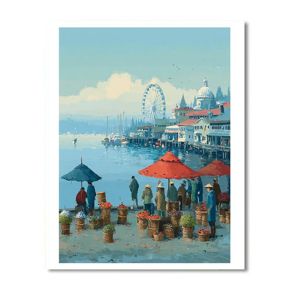 Pike Place Market Overlook Seattle United States DIY paint by numbers
