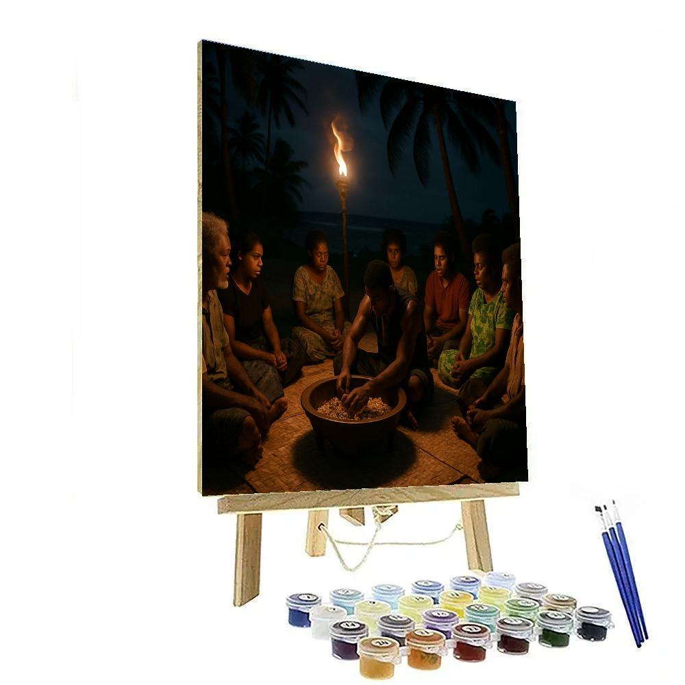 Kava Ceremony Island Night Paint by numbers art