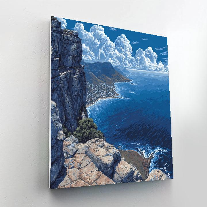 Cliffside Viewpoint Table Mountain Cape Town South Africa Paint by numbers kits