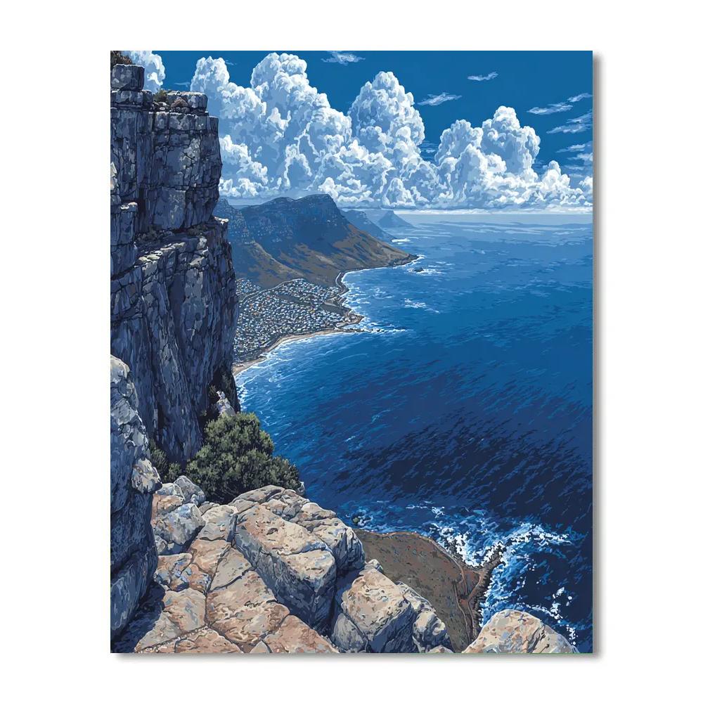 Cliffside Viewpoint Table Mountain Cape Town South Africa Paint by numbers kits