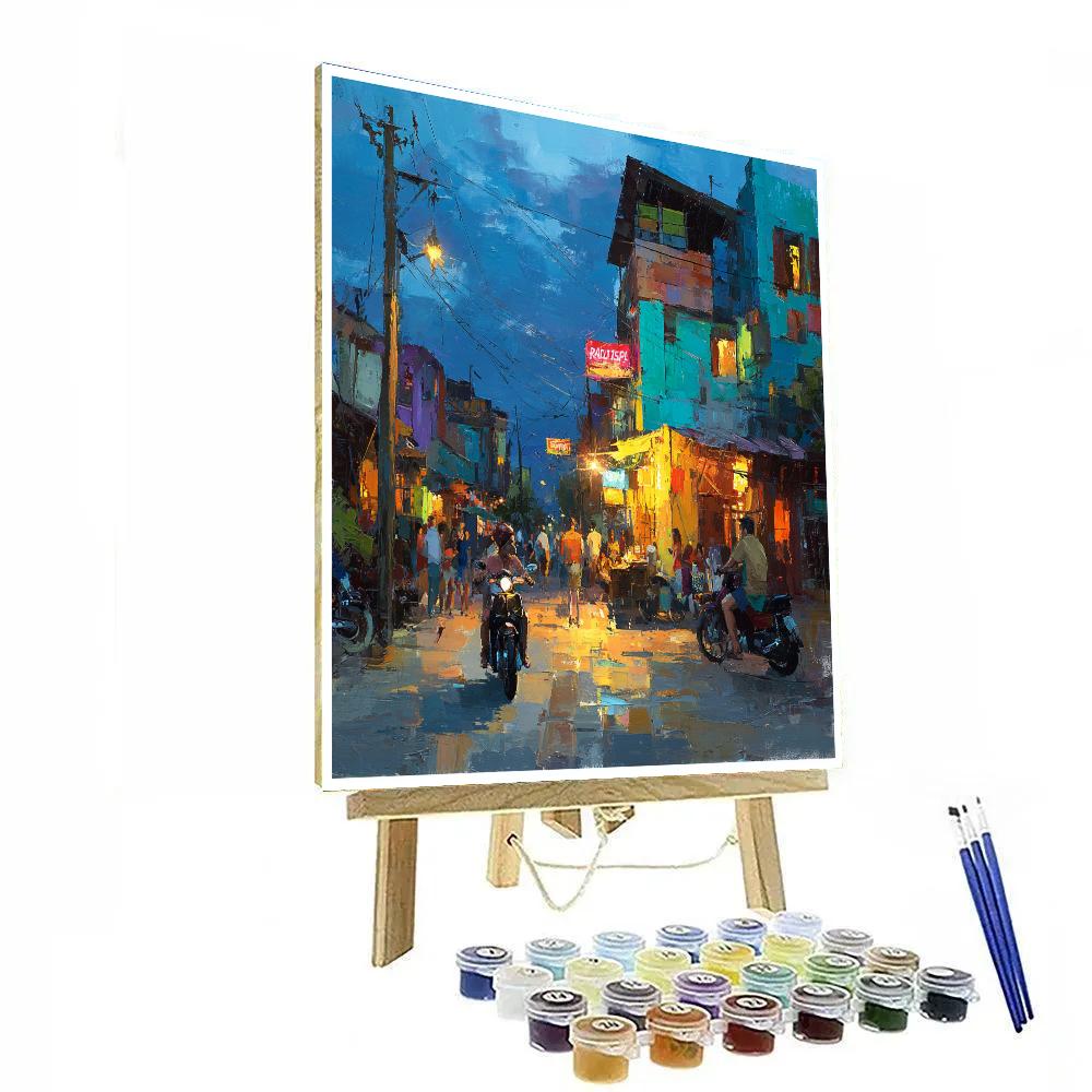 Khao San Road Evening Scene Bangkok Thailand paint by number