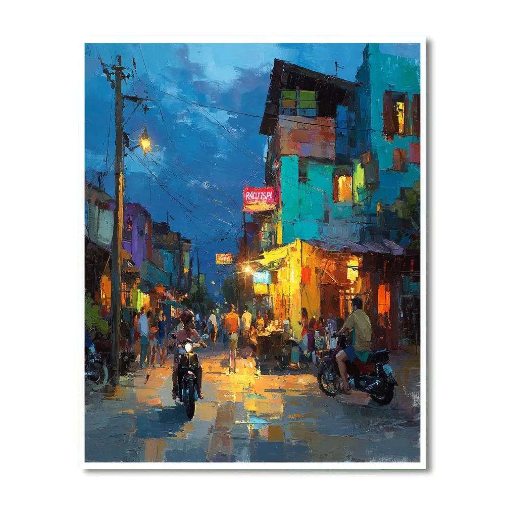 Khao San Road Evening Scene Bangkok Thailand paint by number