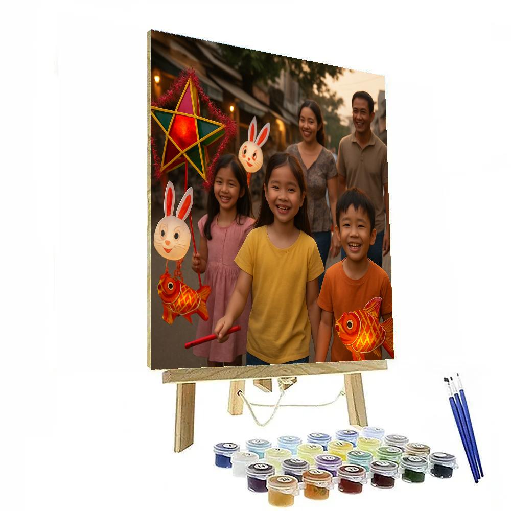 Tet Trung Thu Children Lanterns Number painting