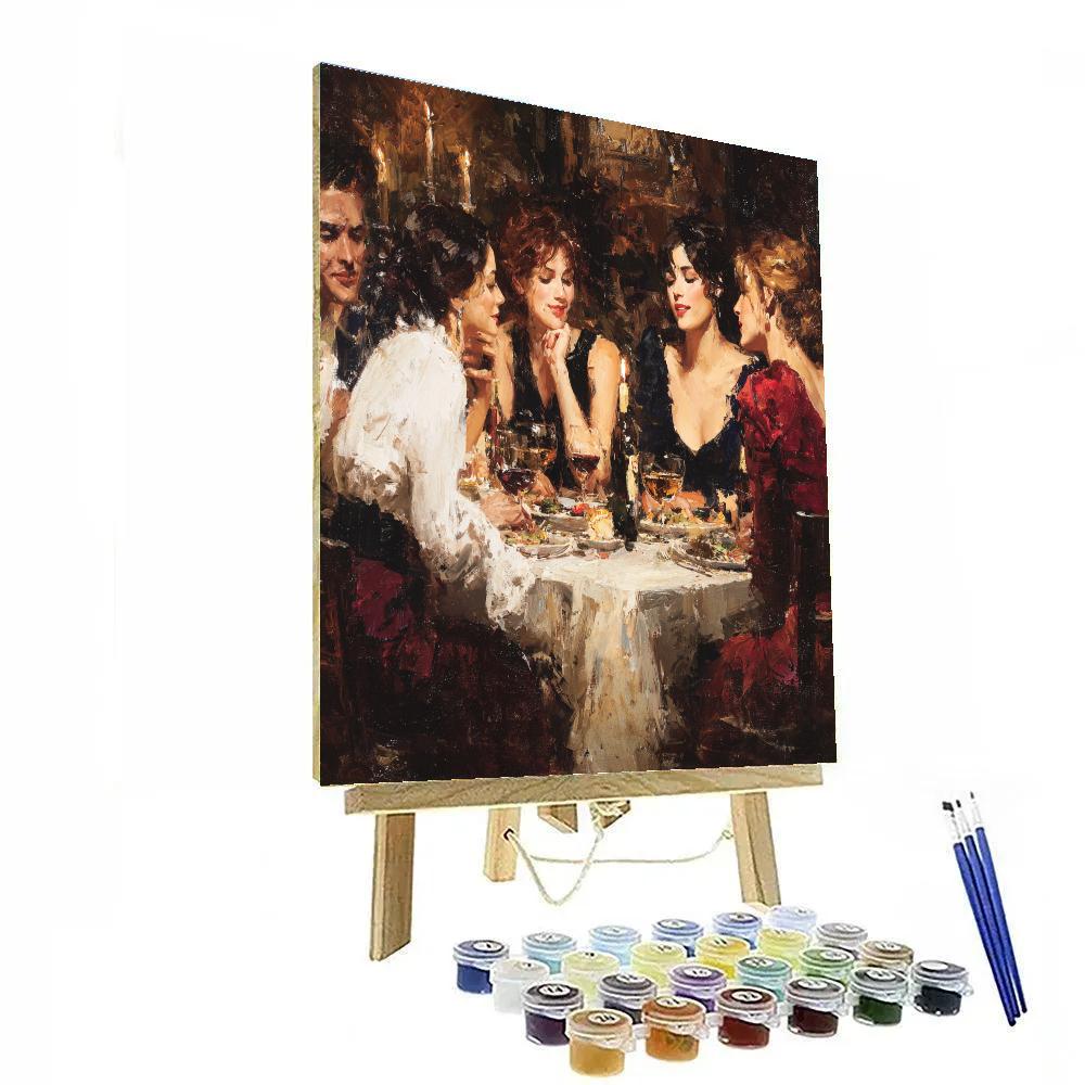 John Singer Sargent Inspired Elegant Dinner paint by number