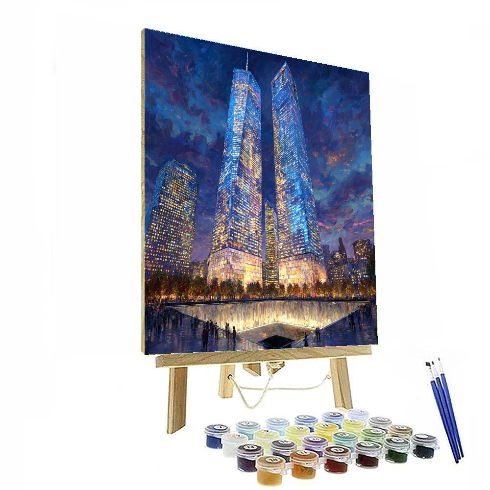 Petronas Tower Plaza Night Kuala Lumpur Malaysia DIY paint by numbers